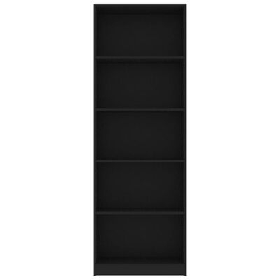 vidaXL Bibliothèque à 5 niveaux Noir 60x24x175 cm Aggloméré