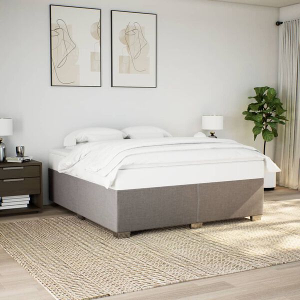 vidaXL Cadre de lit sans matelas taupe 180x200 cm tissu