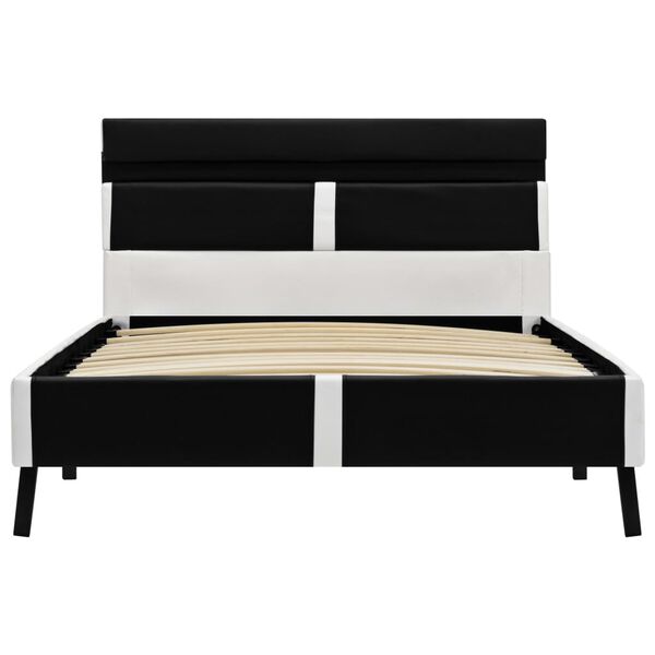 vidaXL Cadre de lit avec LED sans matelas noir similicuir 90x200 cm