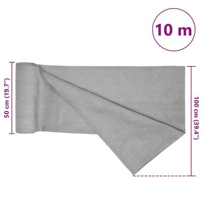 vidaXL Filet brise-vue gris clair 1x10 m PEHD 150 g/m²