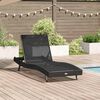 vidaXL Chaise longue Noir 70 x 197 x 82 cm Rotin Synthétique et Métal