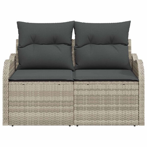vidaXL Canapé de jardin Gris clair 121 x 62 x 69cm polyrotin