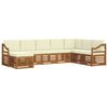 vidaXL Ensembles de canap&eacute;s avec coussin 8 pcs Naturel et Cr&egrave;me