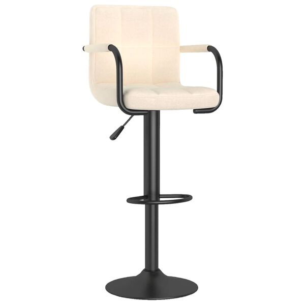 vidaXL Tabourets de bar lot de 2 cr&egrave;me tissu