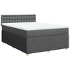 vidaXL Sommier &agrave; lattes de lit avec matelas Gris fonc&eacute; 160x200cm Tissu