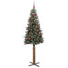 vidaXL Sapin de Noël mince avec 300 LED Vert et blanc 180 cm