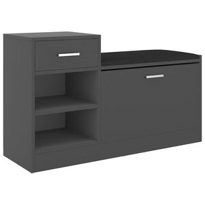 vidaXL Banc &agrave; chaussures Gris 94,5x31x57 cm Agglom&eacute;r&eacute;