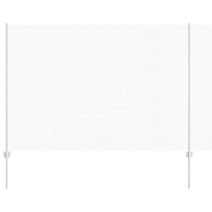 vidaXL Cl&ocirc;ture en fil soud&eacute; avec poteau 50 x 1,5 m Argent&eacute; Maille