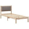 vidaXL Cadre de lit avec t&ecirc;te de lit rembourr&eacute;e Taupe 75 x 190 cm