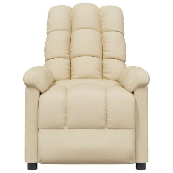 vidaXL Fauteuil inclinable Crème Tissu
