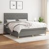 vidaXL Sommier &agrave; lattes de lit avec matelas Gris fonc&eacute; 180x200cm Tissu