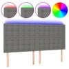 vidaXL T&ecirc;te de lit &agrave; LED Gris fonc&eacute; 160x5x118/128 cm Tissu