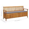 vidaXL Banc de rangement de jardin avec coussin 170 cm Bois d'acacia