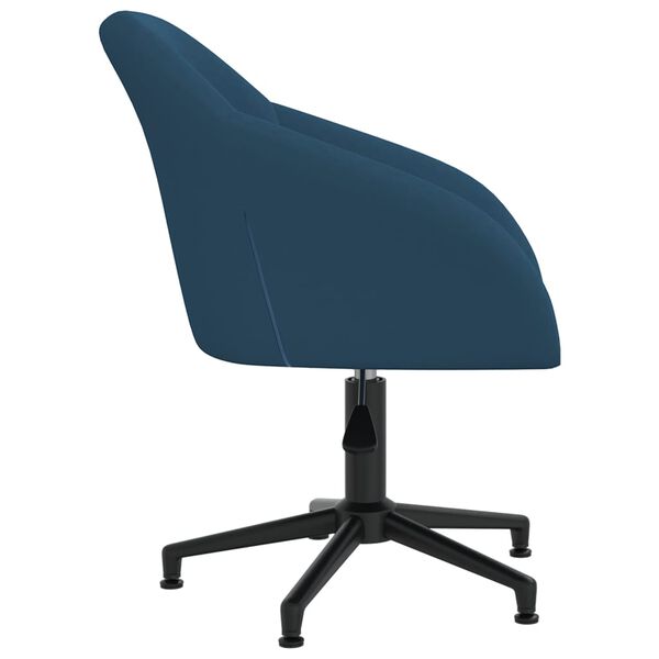 vidaXL Chaise pivotante de salle &agrave; manger Bleu Velours