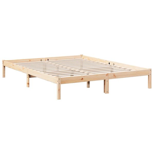vidaXL Cadre de lit extra long sans matelas 140x220 cm bois massif pin