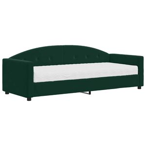 vidaXL Lit de jour avec matelas vert fonc&eacute; 80x200 cm velours