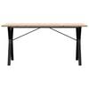 vidaXL Table &agrave; manger cadre en Y 140x80x75,5 cm bois pin massif acier