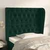 vidaXL T&ecirc;te de lit avec oreilles Vert fonc&eacute; 103x23x118/128 cm Velours