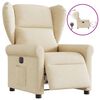 vidaXL Fauteuil inclinable &eacute;lectrique Cr&egrave;me Tissu