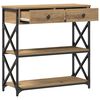vidaXL Table Console avec tiroir ch&ecirc;ne artisanal 75 x 28 x 75 cm