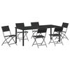 vidaXL Ensemble de salle &agrave; manger pour jardin 7 pcs Noir