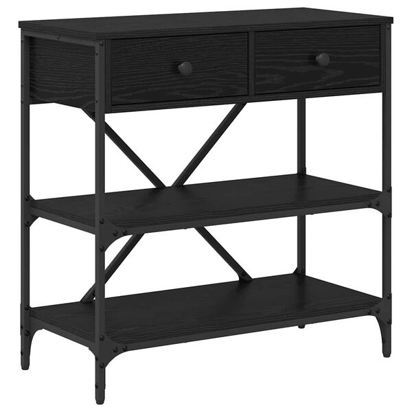 vidaXL Table console avec tiroir Chêne noir 100 x 34,5 x 75 cm bois