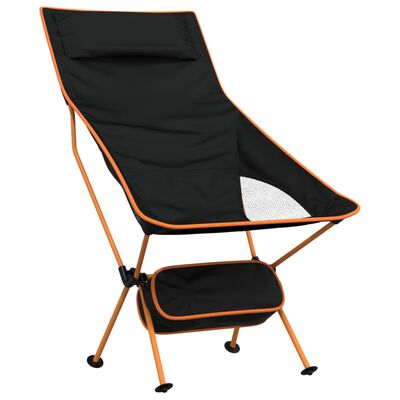 vidaXL Chaise de camping pliables lot de 2 noir tissu oxford aluminium