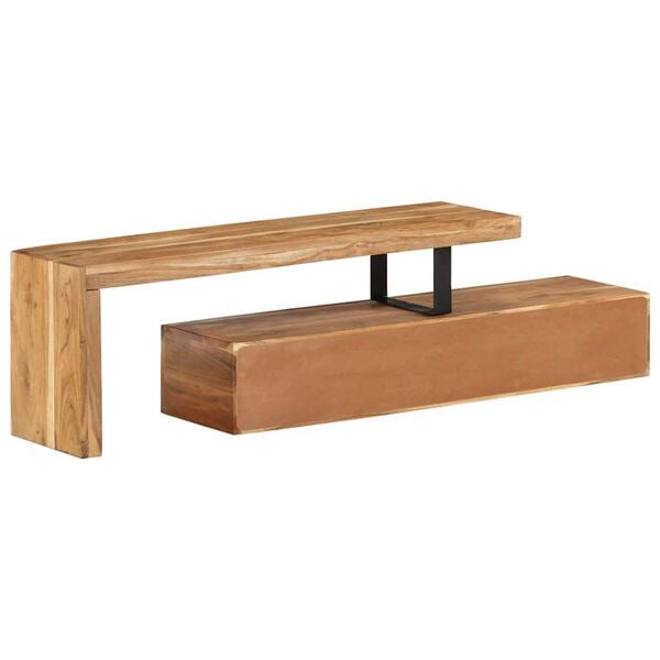 vidaXL Meuble TV (118-200) x 30 x 40 cm Bois massif d'acacia