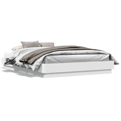 vidaXL Cadre de lit avec lumières LED blanc 120x200 cm