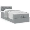 vidaXL Lit ottoman avec matelas gris clair 90x200 cm tissu