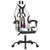 vidaXL Chaise de jeu pivotante et repose-pied Blanc et noir Similicuir