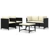 vidaXL Salon de jardin 5 pcs avec coussins R&eacute;sine tress&eacute;e Noir