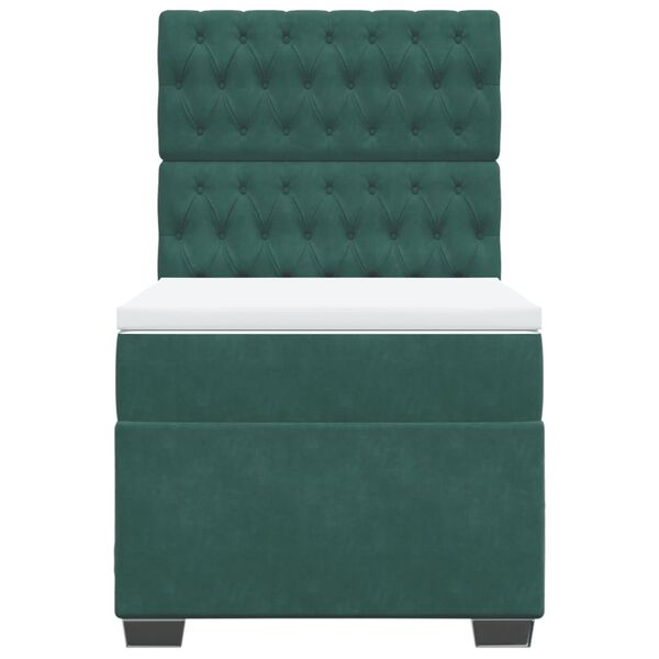 vidaXL Sommier &agrave; lattes de lit avec matelas Vert fonc&eacute; 90x190 cm