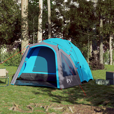 vidaXL Tente de camping à dôme 3 personnes bleu libération rapide