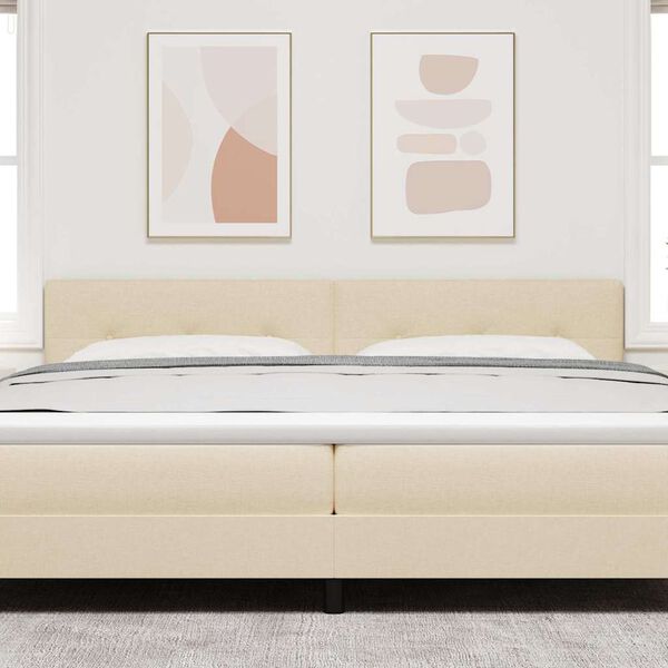 vidaXL T&ecirc;te de lit LED avec des lumi&egrave;res &agrave; LED Cr&egrave;me 200 cm Polyester