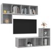 vidaXL Ensemble de meuble TV 4 pcs Gris b&eacute;ton Bois d'ing&eacute;nierie