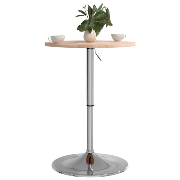 vidaXL Table de bar &Oslash;50x89,5 cm bois massif de ch&ecirc;ne