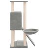 vidaXL Arbre &agrave; chat avec griffoirs en sisal Gris clair 96 cm