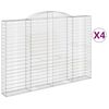 vidaXL Paniers &agrave; gabions arqu&eacute;s 4 pcs 300x30x200/220 cm fer galvanis&eacute;