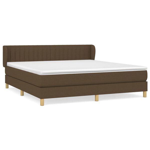 vidaXL Sommier &agrave; lattes de lit avec matelas Marron fonc&eacute; 180x200 cm