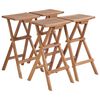 vidaXL Tabourets de bar pliables lot de 4 Bois de teck massif