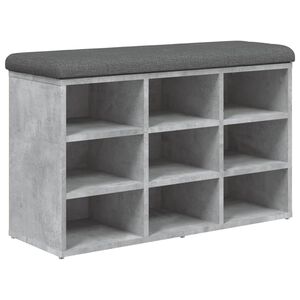 vidaXL Banc &agrave; chaussures gris b&eacute;ton 82x32x50 cm bois d'ing&eacute;nierie