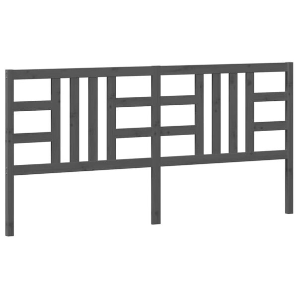vidaXL Tête de lit Gris 206x4x100 cm Bois massif de pin
