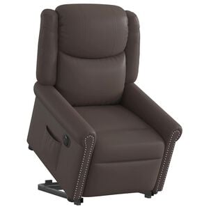 vidaXL Fauteuil inclinable &eacute;lectrique marron brillant similicuir