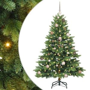vidaXL Sapin de No&euml;l artificiel avec 150 LED Vert 150 cm PE et PVC