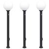 vidaXL Bornes lumineuses avec d&eacute;tecteur et prise lot de 3 120 cm noir IP44