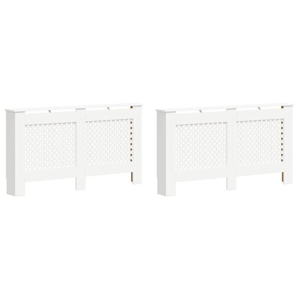 vidaXL Cache-radiateurs 2 pcs Blanc 152x19x81,5 cm MDF