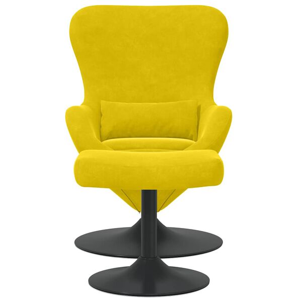 vidaXL Chaise &OElig;uf avec Pouf Jaune Velours