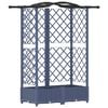 vidaXL Lit &Eacute;lev&eacute; avec Treillis et Toit Gris 124 x 40 x 123 cm PP