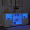 vidaXL Buffet avec lumi&egrave;res LED blanc 142,5x37x67 cm